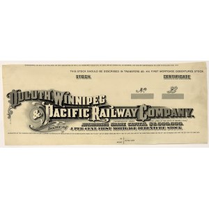 USA, Duluth Winnipeg Pacific Railway - Unfinished Stock Certificate