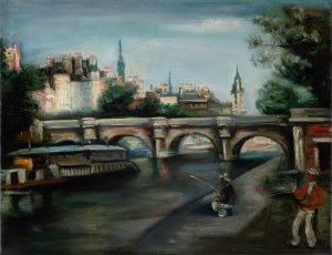 Jakub Zucker (1900 Radom - 1981 Nowy Jork), Pejzaż paryski z widokiem na Pont Neuf, lata 20.-30. XX w.