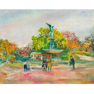 Jakub Zucker (1900 Radom - 1981 Nowy Jork), Central Park w Nowym Jorku (Bethesda Fountain), 1952