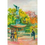 Jakub Zucker (1900 Radom - 1981 Nowy Jork), Central Park w Nowym Jorku (Bethesda Fountain), 1952