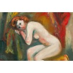 Jakub Zucker (1900 Radom - 1981 New York), Nude against a background of drapery