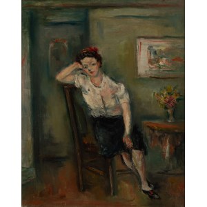 Jakub Zucker (1900 Radom - 1981 New York), Portrait of a Woman on a Chair.