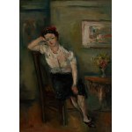 Jakub Zucker (1900 Radom - 1981 New York), Porträt einer Frau auf einem Stuhl.