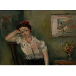 Jakub Zucker (1900 Radom - 1981 New York), Portrét ženy na stoličke.