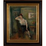 Jakub Zucker (1900 Radom - 1981 New York), Portrait of a Woman on a Chair.