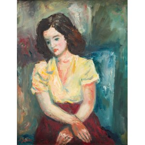 Jakub Zucker (1900 Radom - 1981 Nowy Jork), Portret dziewczyny w żółtej bluzce