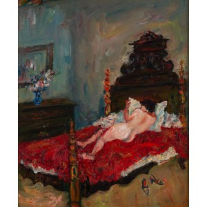 Jakub Zucker (1900 Radom - 1981 New York), Akt auf einem Bett.