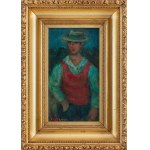 Jakub Zucker (1900 Radom - 1981 New York), Man in red vest and hat (Self-portrait?).