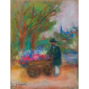 Jakub Zucker (1900 Radom - 1981 New York), Květinář s vozíkem.