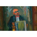 Jakub Zucker (1900 Radom - 1981 New York), Porträt eines Mannes mit einem Akkordeon.