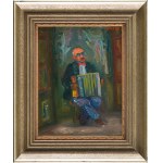 Jakub Zucker (1900 Radom - 1981 New York), Portrait of a man with an accordion.
