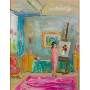 Jakub Zucker (1900 Radom - 1981 New York), Naked painter at the easel.