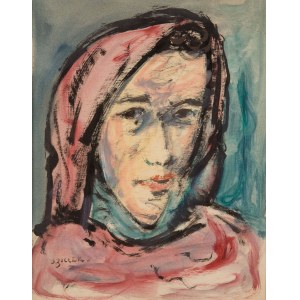 Jakub Zucker (1900 Radom - 1981 New York), Portrét muže v kapuci.