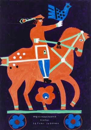 Jerzy Napieracz (1929-2018), [Projekt plakatu] Międzynarodowe Targi Sztuki Ludowej, 1973