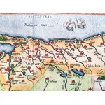 Mapa Polska z roku 1595 - Pomořansko (Gdaňsk, Štětín), Osvětimsko-zátorské knížectví, Inflanty - Abraham Ortelius, [mědirytina ručně kolorovaná].