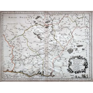 Mapa Malopolska s Krakovem, Sandoměří a Lublaní - Paříž 1666 [ Nicolas Sanson].