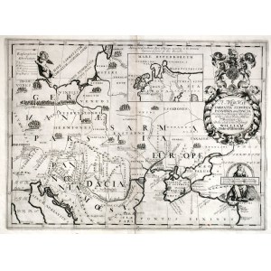 Mapa Europy Środkowej - Sarmacji, Panoni i Dacji, Londyn 1700r -A new map of Sarmatia, Europaea Pannonia and Dacia shewing their Principal Divisions, People, Cities, Towns, Rivers, Mountains &c. ...”. E. Wells
