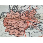 Mapa Třetí říše včetně migračních pohybů německého obyvatelstva v průběhu staletí - Mnichov 1941, [Poklad z Walbrzychu].