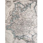 Geograficzny Atlas Świata Józefa Herknera - 20 map - Warszawa 1863, [ Królestwo Polskie, Prusy, Europa Azja, Stany Zjednoczone]