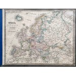 Geografický atlas světa od Józefa Herknera - 20 map - Varšava 1863, [ Polské království, Prusko, Evropa Asie, Spojené státy].