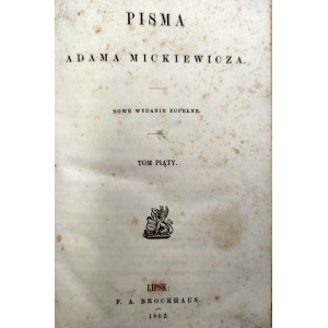 Adam Mickiewicz - Pisma - díl V - Lipsko 1862