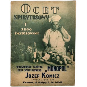 Broszura reklamowa - Warszawska fabryka octu spirytusowego MONOPOL - Józef Komicz, Warszawa ul Grażyny 7, [Warszawa ok. 1935 rok]