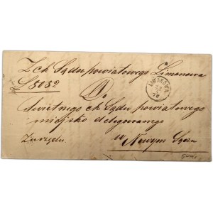 List - adresowany Nowy Sącz , wysłany z Limanowej 1878 rok [ Limanowa]