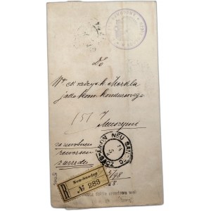 List - adresowany do Muszyny - wysłany z Sądu obwodowego w Nowym Sączu, 1898