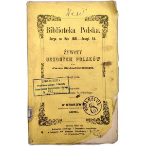 Śniadecki Jan - Żywoty uczonych Polaków - Kraków 1861