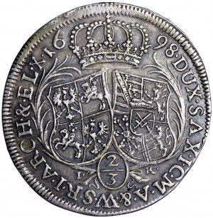 Poland (Saxony), August II the Strong, 2/3 of a thaler (guilder) 1698, m. Dresden, Johann Koch