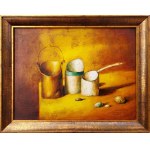 Gennadiy Tishchenko, Nature morte avec un comptoir blanc, 2008