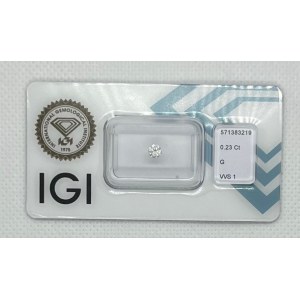 Diamant 0,23 ct VVS1 G IGI certifikát