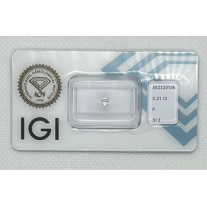 Diamant 0,21 ct Si2 F certifikát IGI