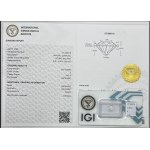 Diament 0.30 ct VVS2 F Certyfikat IGI