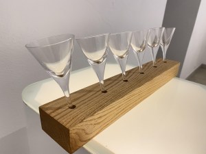 Marta Wojciechowska, set of glasses in a wooden case