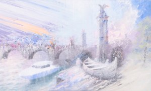 Oleh Lavrii, Embankment of the Seine River in Paris, 2023