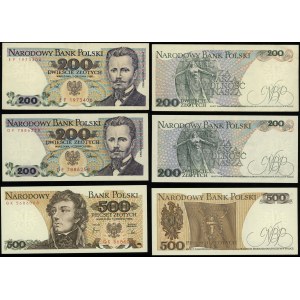 Polska, zestaw 3 banknotów, 1982-1988