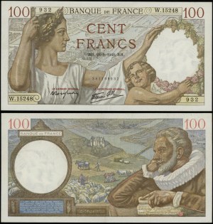 France, 100 francs, 26.09.1940