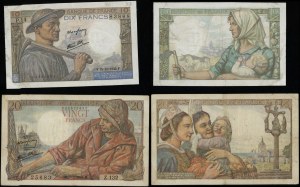 France, set: 10 and 20 francs, 1942 and 1944
