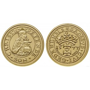 Poland, gold replica of the 1577 siege-era Gdansk penny, 2009, Warsaw