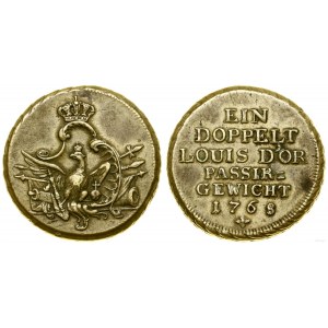 Prusy, odważnik monetarny do monety o nominale 2 louis d'or, 1763