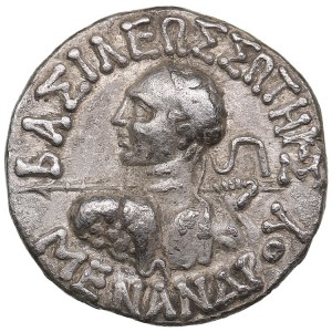 Indo-Greek Kingdom AR Drachm ND - Menander I Soter (c. 155-130 BC)