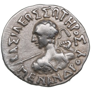 Indo-Greek Kingdom AR Drachm ND - Menander I Soter (c. 155-130 BC)