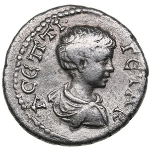 Roman Cappadocia (Caesarea) AR Drachm, RY 13 of Septimius Severus (204/05 AD) - Geta as Caesar (198-209 AD)
