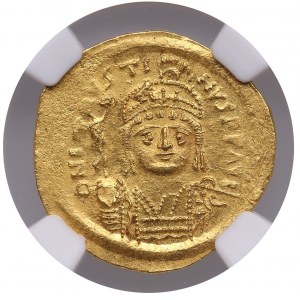 Byzantine Empire AV Solidus - Justin II (AD 565-578) - NGC MS