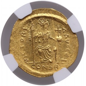 Byzantine Empire AV Solidus - Justin II (AD 565-578) - NGC MS