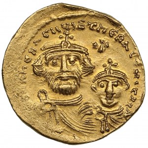 Byzantine Empire (Constantinople) AV Solidus, c. AD 613-616 - Heraclius (AD 610-641), with Heraclius Constantine
