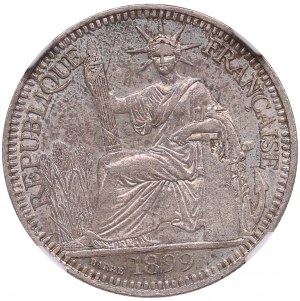 French Indo-China (Paris) 10 centimes 1899 A - NGC AU 58