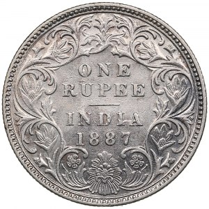India (Great Britain, Calcutta) Rupee 1887 C - Victoria (1837-1901)
