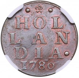 Netherlands (Holland) Duit 1780 - NGC MS 65 BN